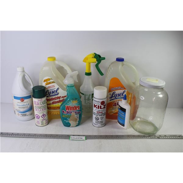 Assorted Cleaning Products - One Gallon Jar - White Glue - Kilz Stain Blocker Primer