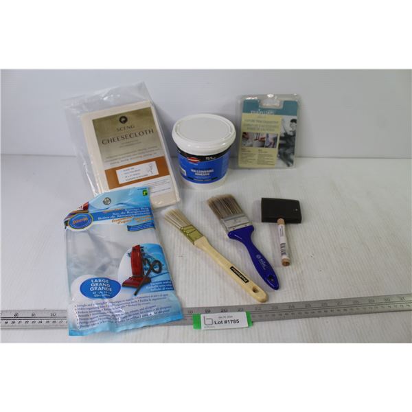 Cheese Cloth - Wall Covering Adhesive - Paint Brushes - Storage Bag - Trim Caulk Strip