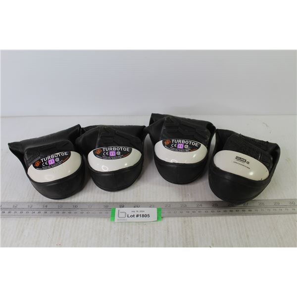 (2) Pair of Turbo-Toe Steel Toed Slip on Rubbers (Size Sm)
