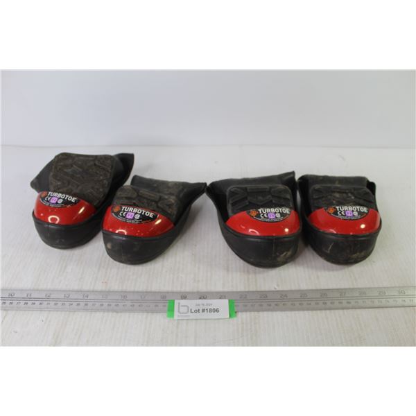 (2) Pair of Turbo-Toe Steel Toed Slip on Rubbers (Size Lg)