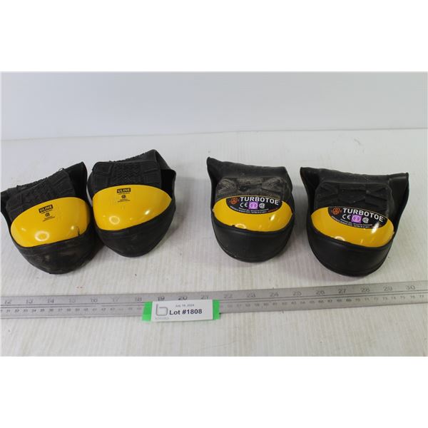 (2) Pair of Turbo-Toe Steel Toed Slip on Rubbers (Size Med)