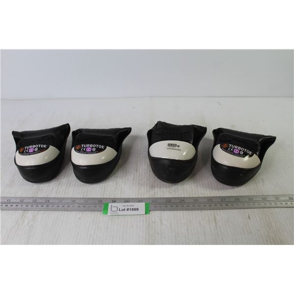 (2) Pair of Turbo-Toe Steel Toed Slip on Rubbers (Size Sm)