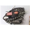 Image 2 : (3) Baseball Gloves (2 Left handed - 1 Right) - Rawlings - Spalding - Collegiate