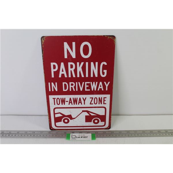 No Parking Sign (12" x 8")