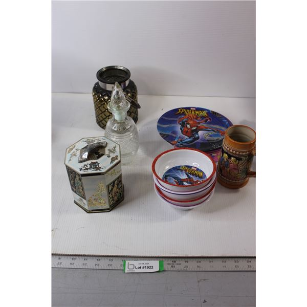 Kids Plates & Bowls, Jug with Handle, Decanter, Misc.