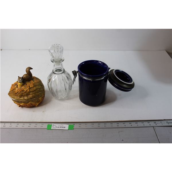 Assorted Glassware and Porcelain Nut Dish