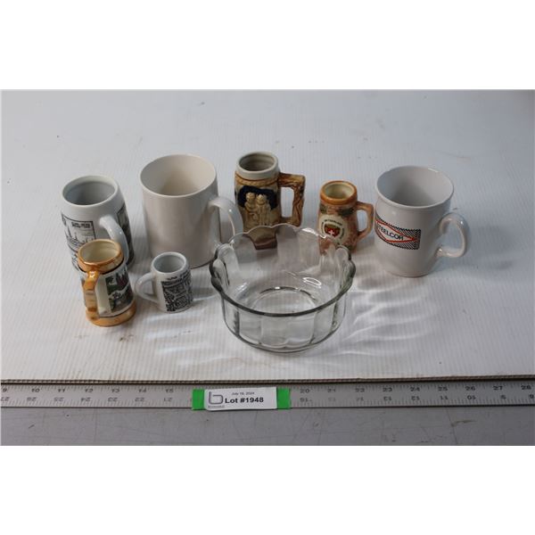 Assorted Mugs and Bowl