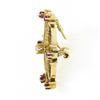 Image 5 : Antique Victorian 14k Gold Diamond Red Stone Spider Web Open Brooch Pin Pendant