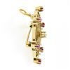 Image 6 : Antique Victorian 14k Gold Diamond Red Stone Spider Web Open Brooch Pin Pendant