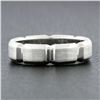 Image 2 : Men's Jeff Cooper Platinum 5.7mm Beveled Grooved Brushed & Polished Band Ring