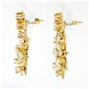 Image 6 : Vintage 14k Gold 2.75 ctw Diamond & Pearl Earrings w/ Snowflake Dangle Enhancers