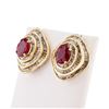 Image 3 : 4.99 ctw Ruby and 3.25 ctw Diamond 14K Yellow Gold Earrings