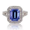 Image 1 : 3.54 ctw Tanzanite and 0.67 ctw Diamond Platinum Ring