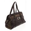 Image 2 : Chanel Brown Leather Green Canvas Large wild Stitch Bag