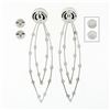 Image 5 : 14K White Gold 1.30 ctw Round Pave Set Diamond Long Swing Drop Dangle Earrings