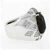 Image 5 : Large Bold 18K White Gold Oval Smoky Quartz 2.50 ctw Diamond Cluster Cocktail Ri