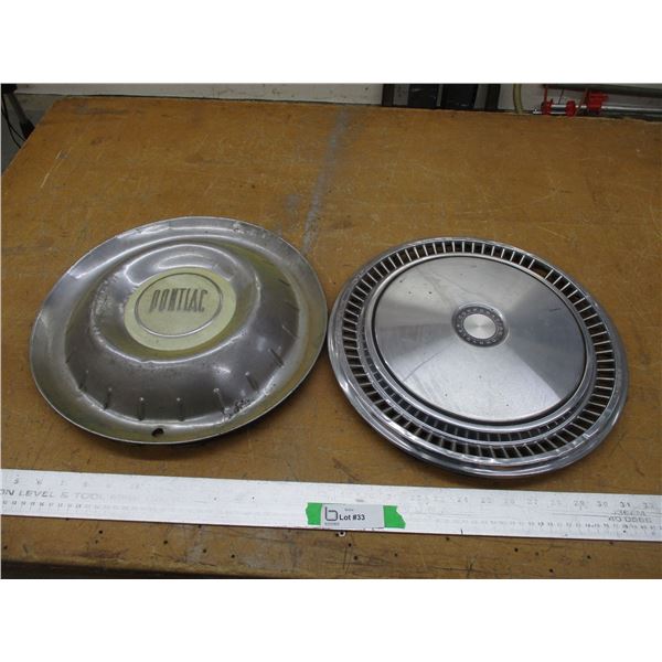 (2) Vintage Hub Caps - Pontiac & Chrysler Corp.