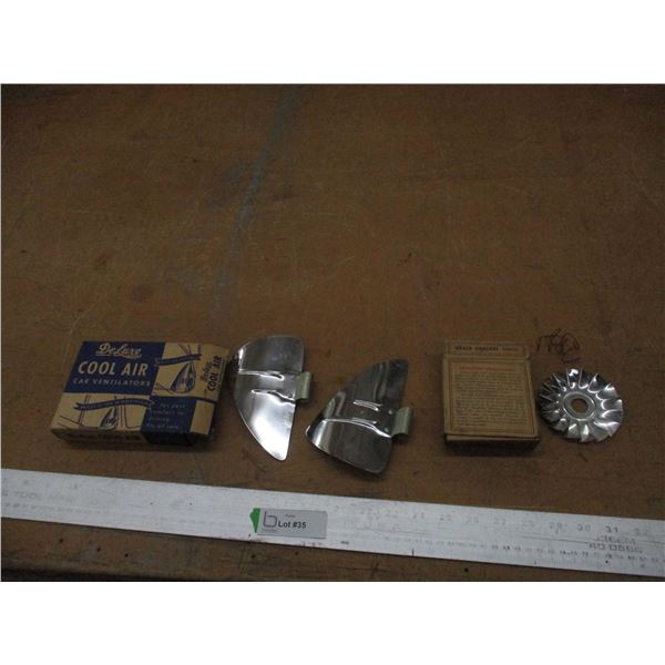 DeLuxe Cool Air Car Ventilator Covers & Headlight Reflectors w/Original Boxes