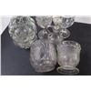 Image 3 : (7) Lot of Vintage Clear Glass: Hand Painted Creamer; Bubble Vase & Misc.