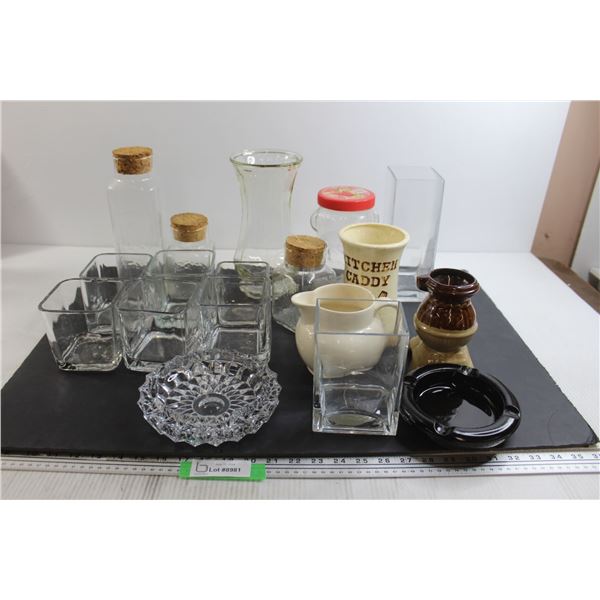 Assorted Glassware (Some Chips) - Kraft Peanut Butter Bear Jar