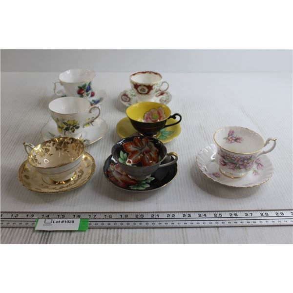 (7) Assorted Teacups with Saucers - Royal Albert, Princess China
