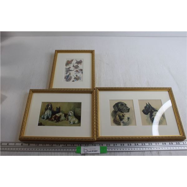 3 Dogs and Hunting Print 13" x 9"