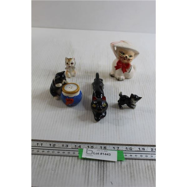 (4) Cat Trinkets, Cat Salt and Pepper Shakers