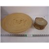 Image 1 : Round Wooden Tray and Vintage Hat Box