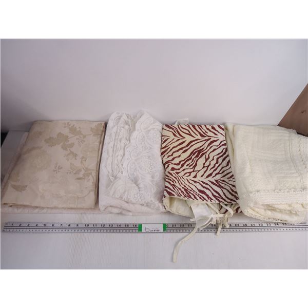 (2) Tablecloths, Pair of Chair Covers and (3) Pillow Case