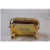 Image 4 : (4) Misc. Lot: Tin; Brass Trinket Box; Cream & Sugar Set Marked Fine China