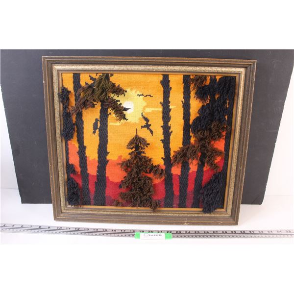 3-D Macromae Threaded Framed Picture - 20.5x17.75