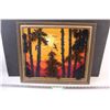 Image 1 : 3-D Macromae Threaded Framed Picture - 20.5x17.75