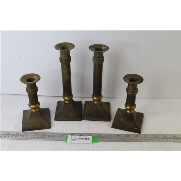 (4) Vintage Metal Candle Holders