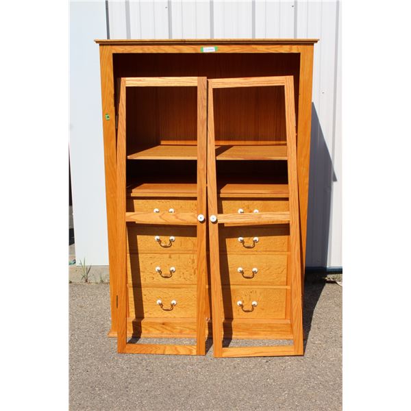 **Armoire w/8 Drawers, Two Doors & Two Shelves - 50" x 25.5" x 72.5"High
