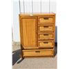 Image 4 : **Six Drawer & Two Door Credenza Dresser w/Mirror - 74.5"Long x 20"Deep X 33 High - On Wheels