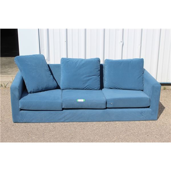 **Blue Cloth Material Sofa - 74" x 30" x 23"