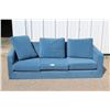 Image 1 : **Blue Cloth Material Sofa - 74" x 30" x 23"