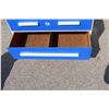 Image 2 : **Blue Three Drawer Lowboy Dresser - 33.5" x 17" x 28"