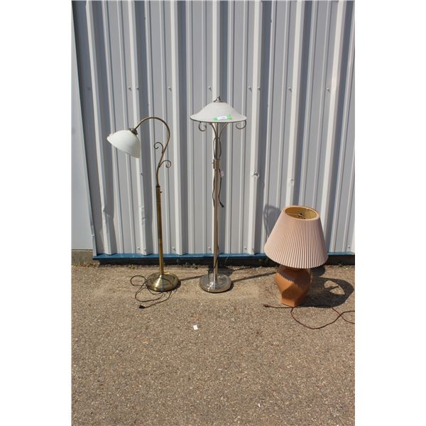 **(2) Standing Lamps (52" & 57") (1) Table Lamp (28") - Untested