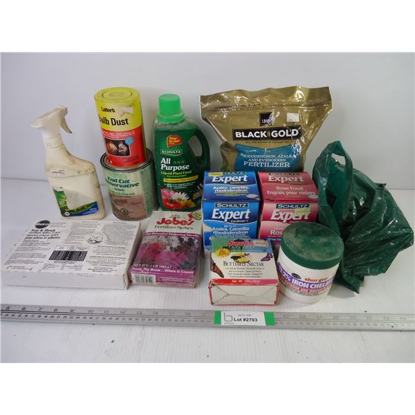 Large Lot of assorted Plant Foods and Fertilizers -as is cannot ship