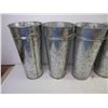 Image 3 : (6) Galvanized Tall Buckets with Handles,(2) Planters and Plastic Tote