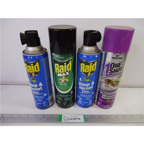 (4) Partial Cans of Wasp and Hornet Killer-cannot ship