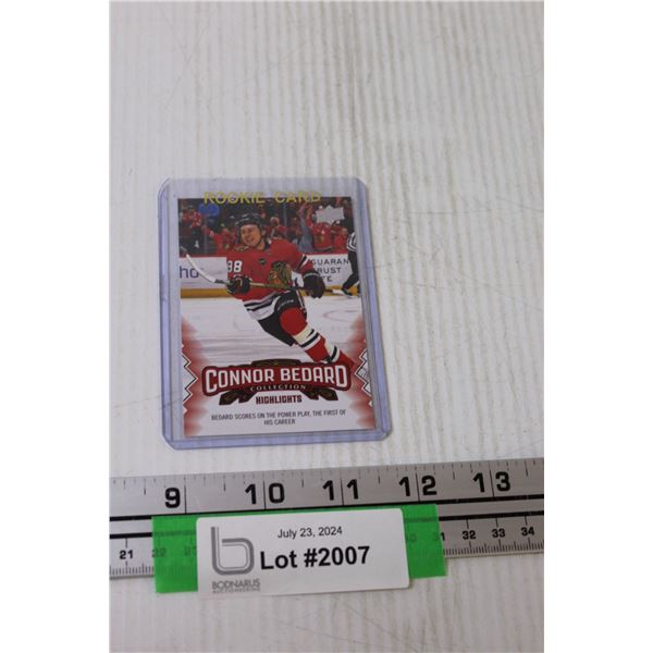 Connor Bedard Black Hawks Upper Deck Rookie Hockey Card