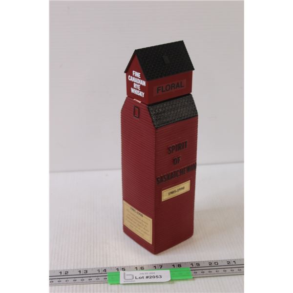 Saskatchewan Grain Elevator Whiskey Decanter - Floral (Town)