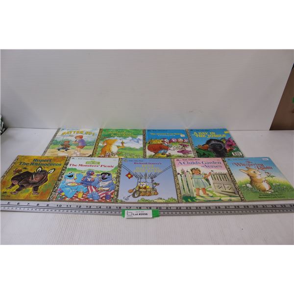 (9) Little Golden Books - Sesame Street, Animals, Baseball, Misc.