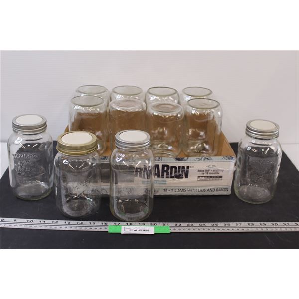 (12) Canning Jars in Box - 906ml Size