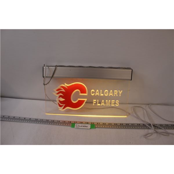 Calgary Flames Hanging Light - Works - 15" x 9"