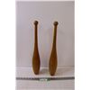 Image 1 : (2) Wooden Juggling Pins - 20"Tall
