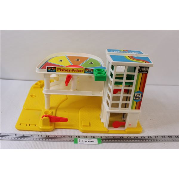 Vintage Fisher Price Little People Parking Garage Toy
