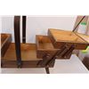Image 4 : Wooden Accordion Sewing Storage Box - 17" x 12" x 8"